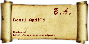 Boszi Agád névjegykártya